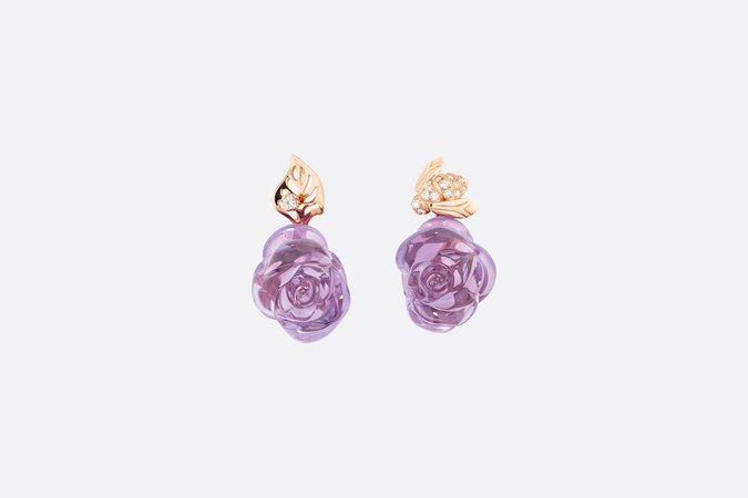 Rose Dior Pré Catelan Earrings Rose Gold, Diamonds and Amethysts | DIOR