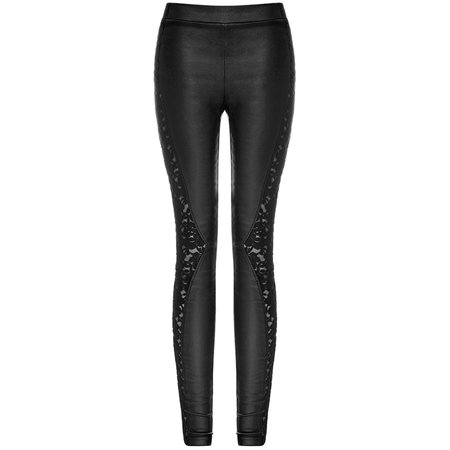 Punk Rave Womens Sexy Floral Lace Panel Wet Look Gothic Goth Leggings 6 8 | eBay