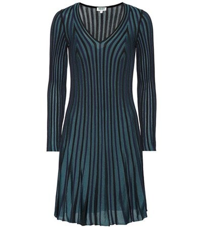 Pleated knit dress