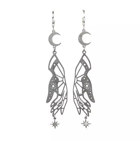Butterfly Wing Moon Earrings 🔮 BOOGZEL CLOTHING – Boogzel Clothing