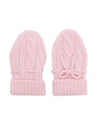 N.PEAL KIDS cable-knit Mittens - Farfetch