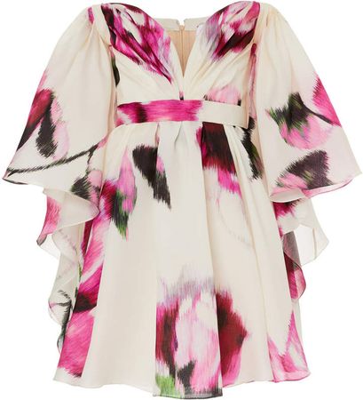 Carolina Herrera Floral Silk Mini Dress Size: 0