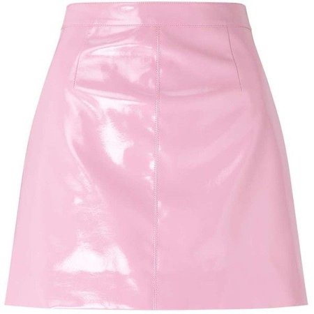 Miss Selfridge Pink Vinyl A-Line Skirt ($49)