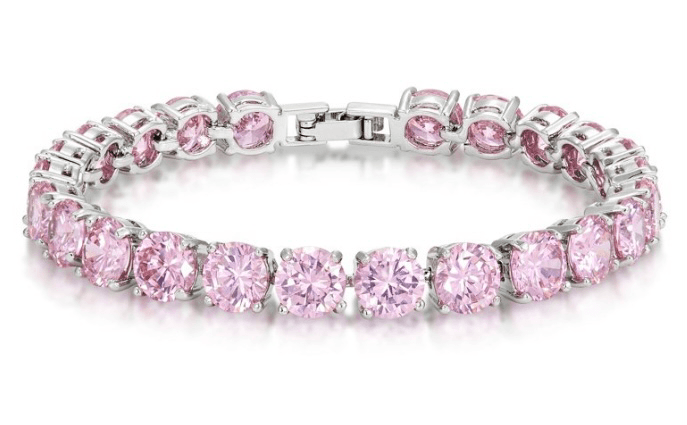 pink tennis bracelet