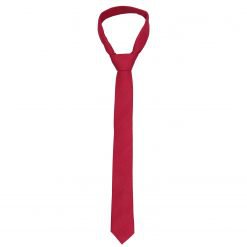 Scarlet Red Panama Wool Skinny Tie - James Alexander