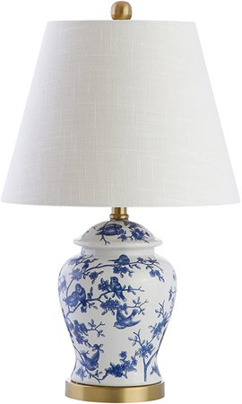 JONATHAN Y JYL3005A Penelope 22" Chinoiserie LED Table Lamp, Classic, Cottage, Traditional, Transitional for Bedroom, Living Room, Office, Blue/White - - Amazon.com