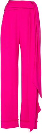 Sash Belted Silk Trousers