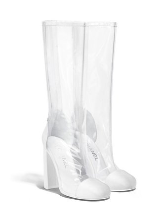 Clear Chanel calf boots