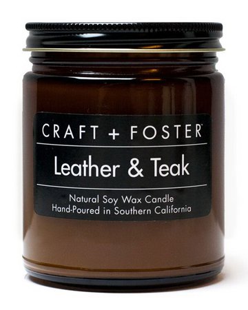 Craft + Foster Leather & Teak Candle