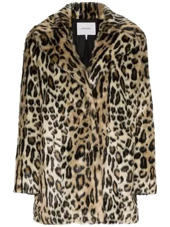 Frame Denim Cheetah Print Faux Fur Coat - Farfetch