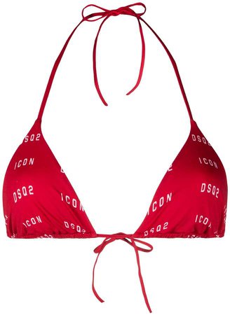 Logo-Print Bikini Top