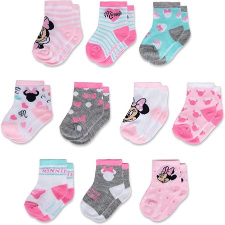Amazon.com: Disney baby-girls Minnie Mouse Baby Girl 10-pack Infant Sock, Multicolor - 0-24 Months: Clothing, Shoes & Jewelry