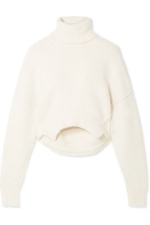 crop white turtleneck sweater