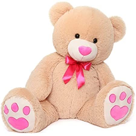 Amazon.com: MorisMos Giant Teddy Bear Stuffed Animals Plush Toy for Girlfriend Kids Christmas Valentine's Day Birthday(Red and Brown, 39 inches) : Toys & Games