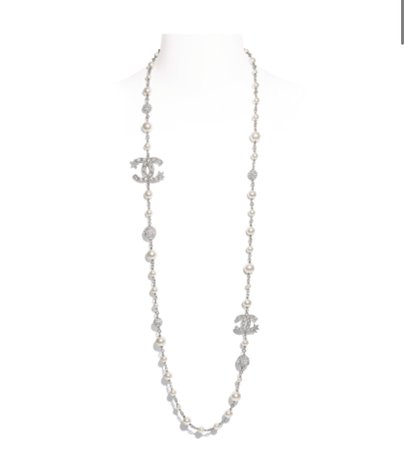 Chanel Long Necklace Silver