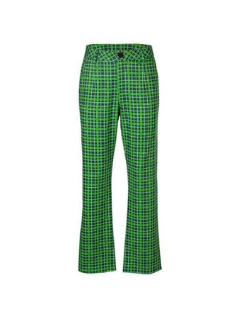 Neon green plaid pants