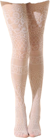 Sheer Lace White Tights