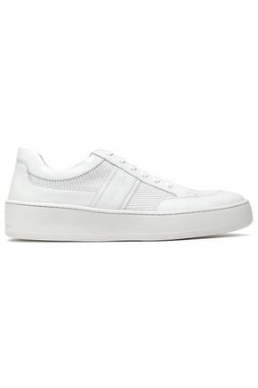 Leather and knitted sneakers | SERGIO ROSSI | Sale up to 70% off | THE OUTNET