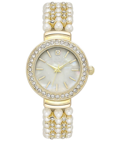 Watch with gold and pearls