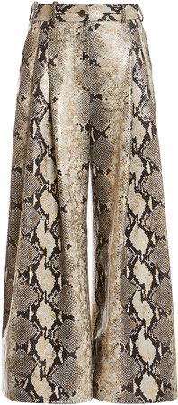 Zuhair Murad Snake-Effect Faux Leather Pants
