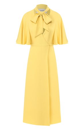 Женское желтое шелковое платье VALENTINO — купить за 228000 руб. в интернет-магазине ЦУМ, арт. RB3VAKS61MM
