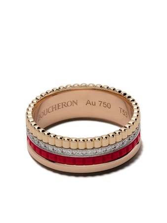 Boucheron 18kt gold Quatre Red diamond ring for women | JRG02938 at Farfetch.com