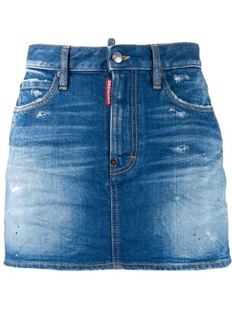 Shop Dsquared2 faded distressed denim skirt with Express Delivery - FARFETCH