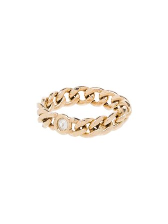 Zoë Chicco 14kt Yellow Gold Curb Chain Diamond Ring - Farfetch