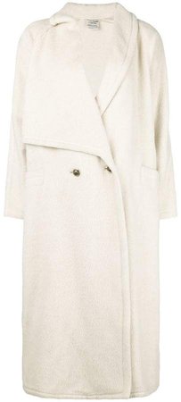 Pre-Owned asymmetric lapels long coat