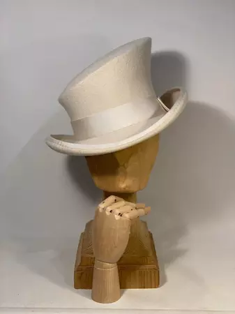 IVORY Asymmetric Top Hat, Felt Hat, Women Top Hat, Men Top Hat, Victorian Top Hat, Edwardian Top Hat, Steam Punk Hat, Race Top Hat,derby Hat - Etsy