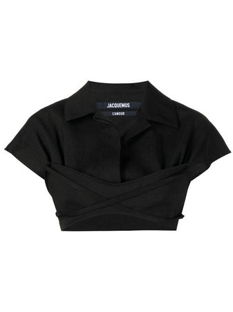 Shop Jacquemus short-sleeve crop top with Express Delivery - FARFETCH