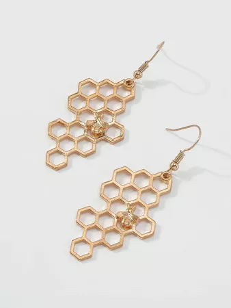 Honeycomb Design Earrings