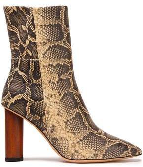 Spokane Snake-effect Leather Ankle Boots
