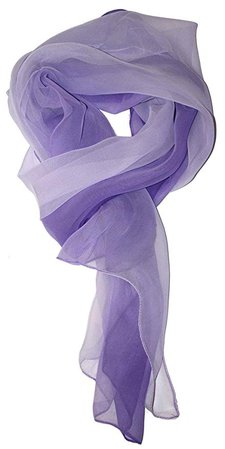 Just Libby-Women's Silk Blend Ombre Oblong Scarf Purples at Amazon Women’s Clothing store