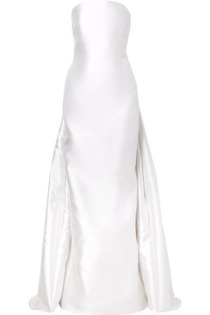 Gabriela Hearst | Joaquina pleated silk and wool-blend satin-twill gown | NET-A-PORTER.COM