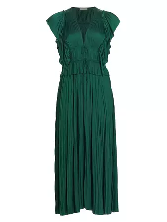 Shop Ulla Johnson Letty Pleated Midi Dress | Saks Fifth Avenue