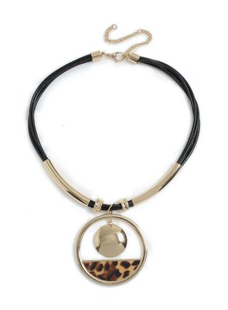 Black Leopard Pendant Necklace | Dorothy Perkins