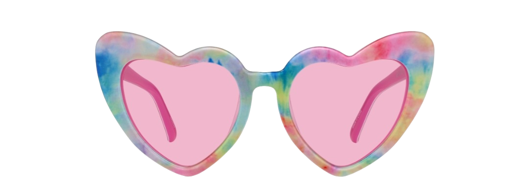 zenni heart rainbow glasses - pink