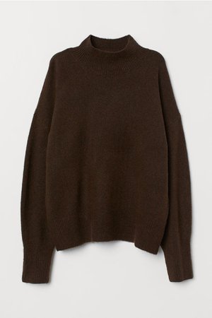 Fine-knit Sweater - Dark brown melange - Ladies | H&M US