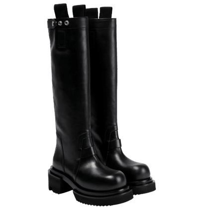 RICK OWENS - Bogun knee-high leather boots