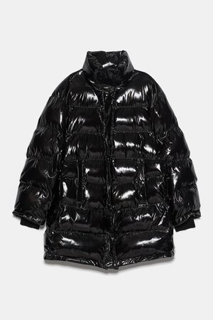 PUFFER COAT WITH HIGH COLLARDETAILS 7,590 RSD BLACK - 8073/823 | Oversized puffer coat, Puffer coat, Long puffer coat