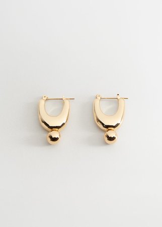Metal pendant earrings - Women | Mango USA gold