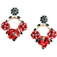dolce and gabbana red roses patent leather clip on earrings - Google Search