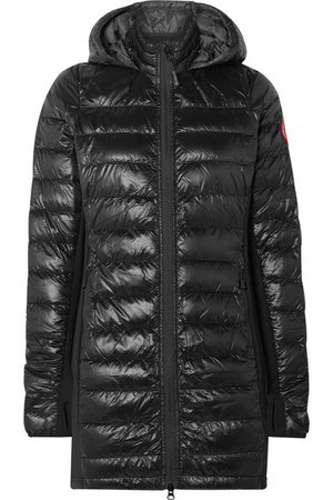 Canada Goose | Hybridge hooded stretch-jersey and quilted shell down coat | NET-A-PORTER.COM