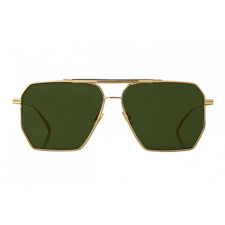 Bottega Veneta - Metal Aviator Sunglasses - Gold Green - Sunglasses - Bottega Veneta Eyewear - Avvenice