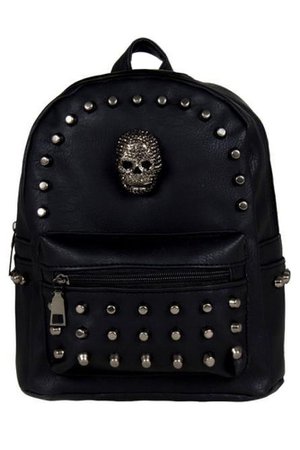*clipped by @luci-her* Metal Skull Stud Gothic Backpack by GothX | Gothic