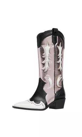 Metallic embellished cowboy boots - Women's fashion | Stradivarius United States