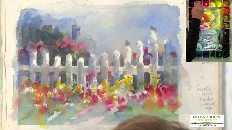 fence flowers watercolor - Google Search