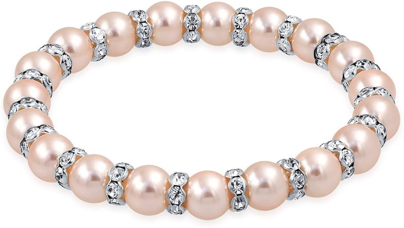 Light Pink Simulated Pearl Bracelet