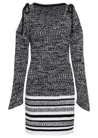 Cold Shoulder Sweater Dress in Grey | VENUS